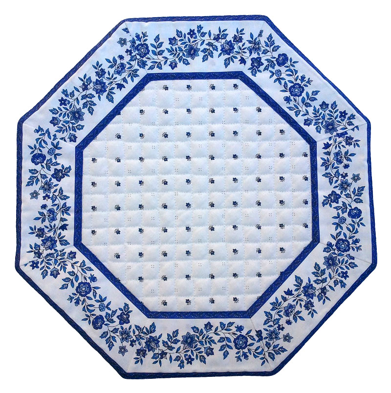 Placemats Octogonal Bordered (Calissons Fleurette.white/blue) - Click Image to Close